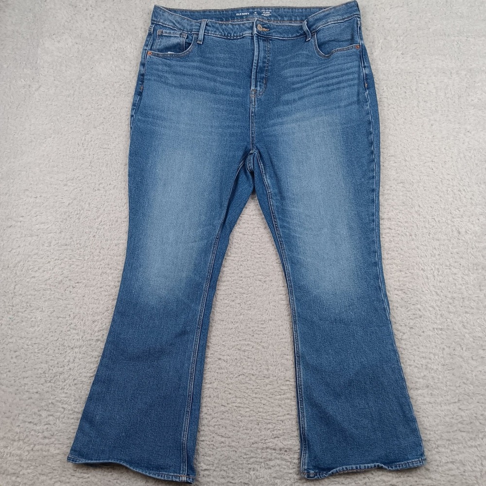 Old Navy Jeans Extra High-Rise Flare Women 18 Petite Blue Stretch 856833-00